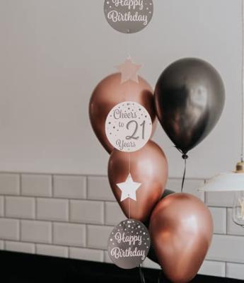 Hangdecoratie 25 Jaar Roségoud/Zwart (1,2m) - thumbnail