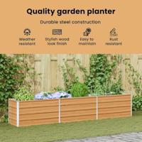 Verhoogde plantenbak Licht Bruin 240 x 40 x 45 cm - thumbnail