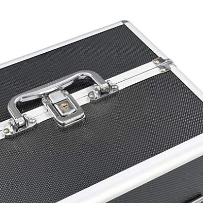 VidaXL Make-up koffer 22x30x21 cm aluminium zwart VidaXL Make-up koffer 22x30x21 cm aluminium zwart