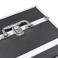 VidaXL Make-up koffer 22x30x21 cm aluminium zwart - thumbnail