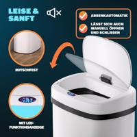 Vuilnisbak opent automatisch met Sensor Creme-wit 58L - thumbnail