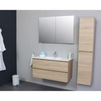 Badkamermeubel Boss & Wessing Pepper Wastafel Porselein Met Kraangat 100x55x46 cm Eiken Boss & Wessing - thumbnail