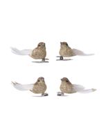 Ornament foam l2b5h3 cm vogelclip goud 4st - Decoris - thumbnail