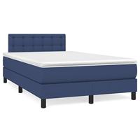Boxspring met matras stof blauw 120x200 cm - thumbnail