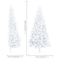 Kunstkerstboom met standaard half 180 cm PVC wit - thumbnail