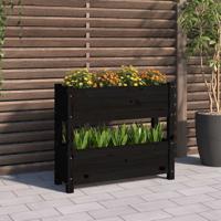 VidaXL Plantenbak 77x25x66 cm massief grenenhout zwart - thumbnail