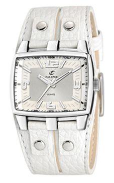 Calypso horlogeband K5169-1 Leder Wit + wit stiksel