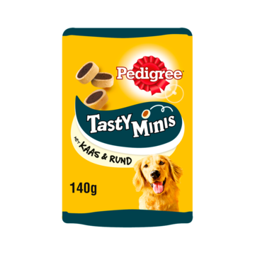 Pedigree Tasty Minis Cheesy Bites met kaas en rund hondensnacks 6 x 140 g