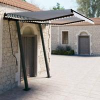 vidaXL Luifel automatisch met LED en windsensor 3,5x2,5 m blauw en wit - thumbnail