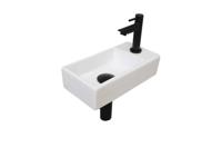 INK Versus Fonteinset - 36x18x9cm - wasbak links - porselein Mat wit/mat zwart 1805361 - thumbnail