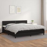 Boxspring met matras kunstleer zwart 200x200 cm - thumbnail