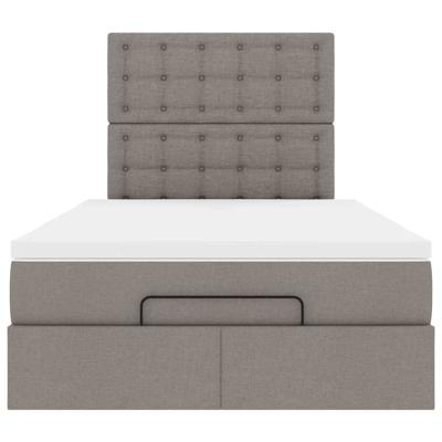 Ottoman bed met matras 80x200cm stof taupe