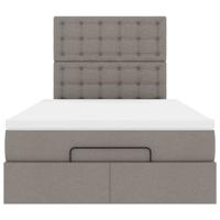 Ottoman bed met matras 80x200cm stof taupe - thumbnail