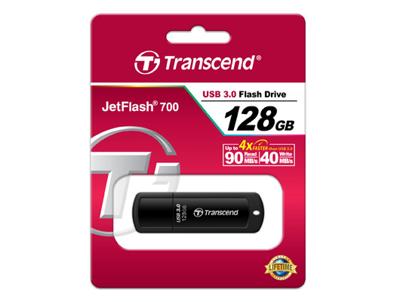 Transcend JetFlash® 700 USB-stick 128 GB Zwart TS128GJF700 USB-A 3.2 Gen 1 Transcend JetFlash® 700 USB-stick 128 GB Zwart TS128GJF700 USB-A 3.2 Gen 1