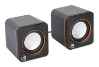 Manhattan Stereo 2.0-luidspreker voor pc of laptop, USB-ingang en voeding, 1 paar, plug & play zwart/oranje 102698 - thumbnail