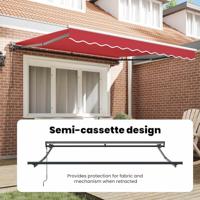 VidaXL Inklapbaar zonnescherm rood 300 x 250 cm polyester en metaal - thumbnail