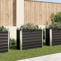 VidaXL Plantenbak verhoogd 100x40x77 cm gegalvaniseerd staal antraciet - thumbnail