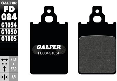 GALFER remblokken "fd084" brake pad fd084 g1054 organic