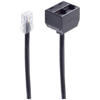 Shiverpeaks Telefoon (analoog) Adapter [1x RJ45-stekker 8p8c - 2x RJ45-bus 8p8c] 0.1 m Zwart