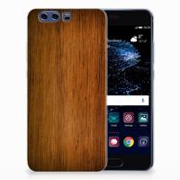 Huawei P10 Plus | Bumper Hoesje | Donker Hout - thumbnail