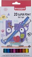 Viltstift bruynzeel kids super point 20 kleuren | 6 stuks - thumbnail