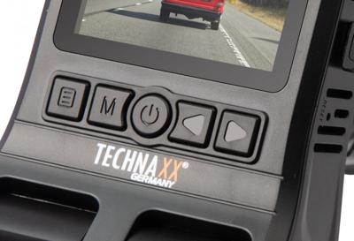 Technaxx FullHD Dual Dash Cam met 1080p, 120° voorkant en 480p, 80° binnencamera - Media afspelen, Bewegingsdetectie, Groothoeklens, Parkbewaking, Audio-opname - Dashcam TX-185
