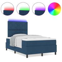 Boxspring bed met matras met hoofdeinde Blauw 120 x 190 cm Stof - thumbnail