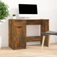 Bureau 100x50x75 cm bewerkt hout gerookt eikenkleurig - thumbnail