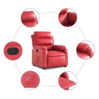 Fauteuil verstelbaar kunstleer rood - thumbnail