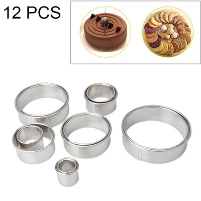 12 stuks / Set RVS ronde vorm snijden Mould Mousse Cake donut bakken Tools