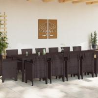 15-delige Tuinset met kussens poly rattan bruin - thumbnail