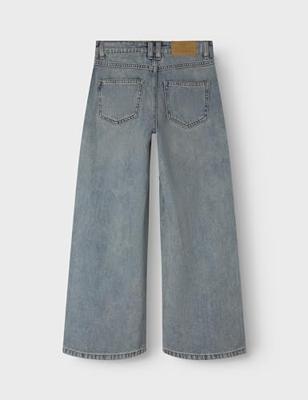 NAME IT wijde skater jeans voor meisjes van gerecycled katoen jeansblauw