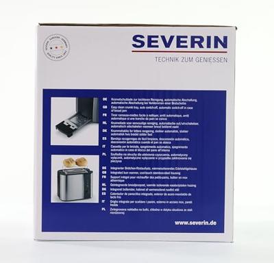 Severin AT2589 RVS Broodrooster Zwart 800W Severin AT2589 RVS Broodrooster Zwart 800W
