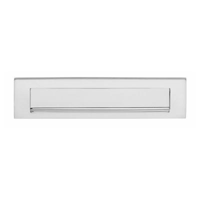 Briefplaat met klep/regenrand chroom