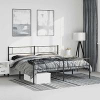 Bedframe met hoofd- en voeteneinde metaal zwart 193x203 cm - thumbnail