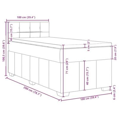 Boxspring met matras stof donkerbruin 100x200 cm