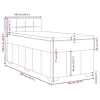 Boxspring met matras stof donkerbruin 100x200 cm - thumbnail
