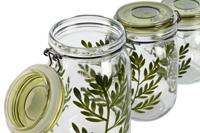 Set van 4 Potjes Home ESPRIT Groen Kristal Ijzer 1,5 L 11,3 x 11,3 x 21,7 cm - thumbnail