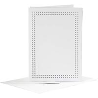 Creativ Company Kaarten om te borduren wit, set van 6 - thumbnail