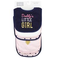 Hudson Baby Unisex Baby Cotton Terry Bib and Burp Cloth Set, Daddys Little Girl, One Size - thumbnail