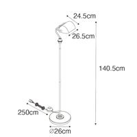 QAZQA Klassieke notaris vloerlamp brons met geel glas - Banker - thumbnail