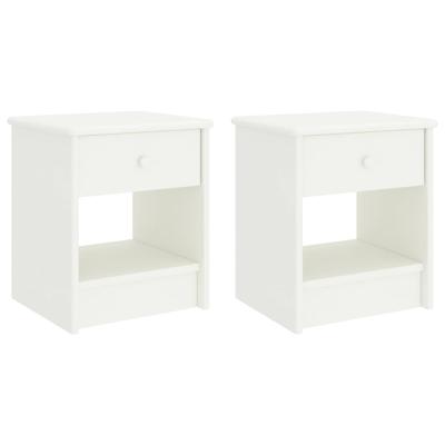 vidaXL Nachtkastjes 2 st 35x30x40 cm massief grenenhout wit vidaXL Nachtkastjes 2 st 35x30x40 cm massief grenenhout wit