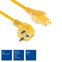 ACT AK5320 electriciteitssnoer Geel 1 m CEE7/7 IEC C15 - thumbnail