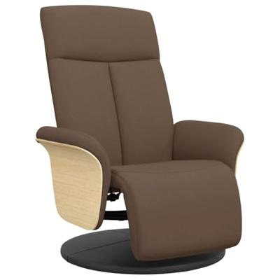 Fauteuil verstelbaar met voetensteun stof bruin