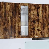 Hangkast Riga Gerookt eiken 40 x 31 x 100 cm Bewerkt hout - thumbnail