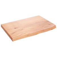 Wandschap 60x40x(2-4) cm behandeld massief eikenhout lichtbruin - thumbnail