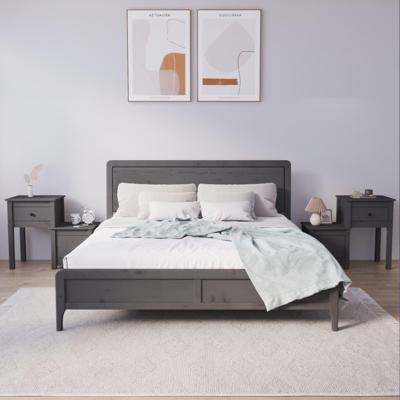 Nachtkastjes 2 st 79,5x38x65,5 cm massief grenenhout grijs