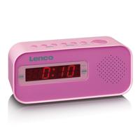 Lenco CR-205PK Wekkerradio met Slaaptimer Alarmfunctie met Stickerset Roze - thumbnail
