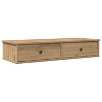 Wandschap met lades 100x37,5x19cm bewerkt hout artisanaal eiken - thumbnail
