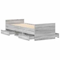 Bedframe met hoofd- en voeteneinde grijs sonoma eiken 90x190 cm - thumbnail